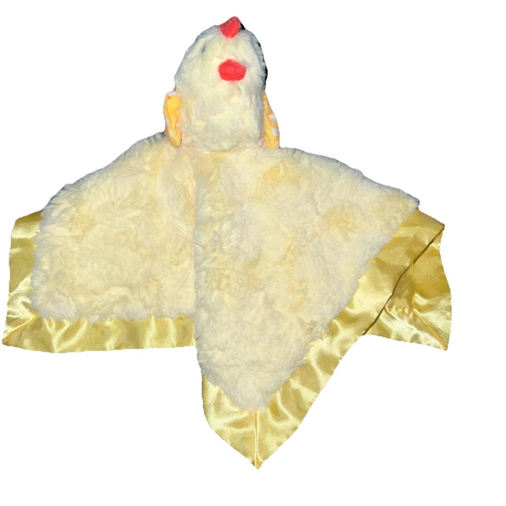 Cloud Island Yellow Chick Chicken Lovey Satin Trim Crinkle Security Blanket 13”
